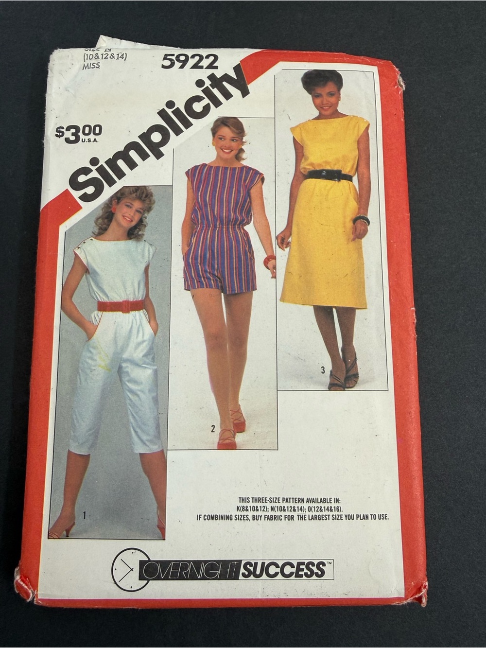 Vintage Simplicity Pull-On Jumpsuit/Romper/Dress Pattern #5922 CUT to Size 10-14
